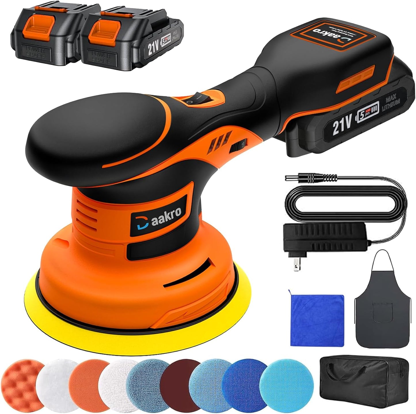 21V Cordless Buffer Polisher Kit for Car Detailing and Waxing