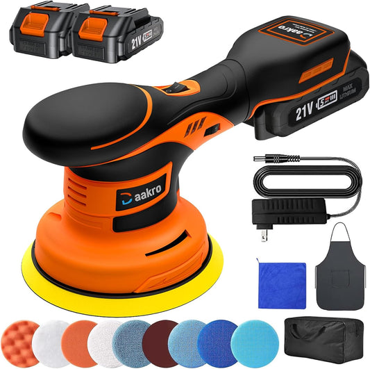 21V Cordless Buffer Polisher Kit for Car Detailing and Waxing