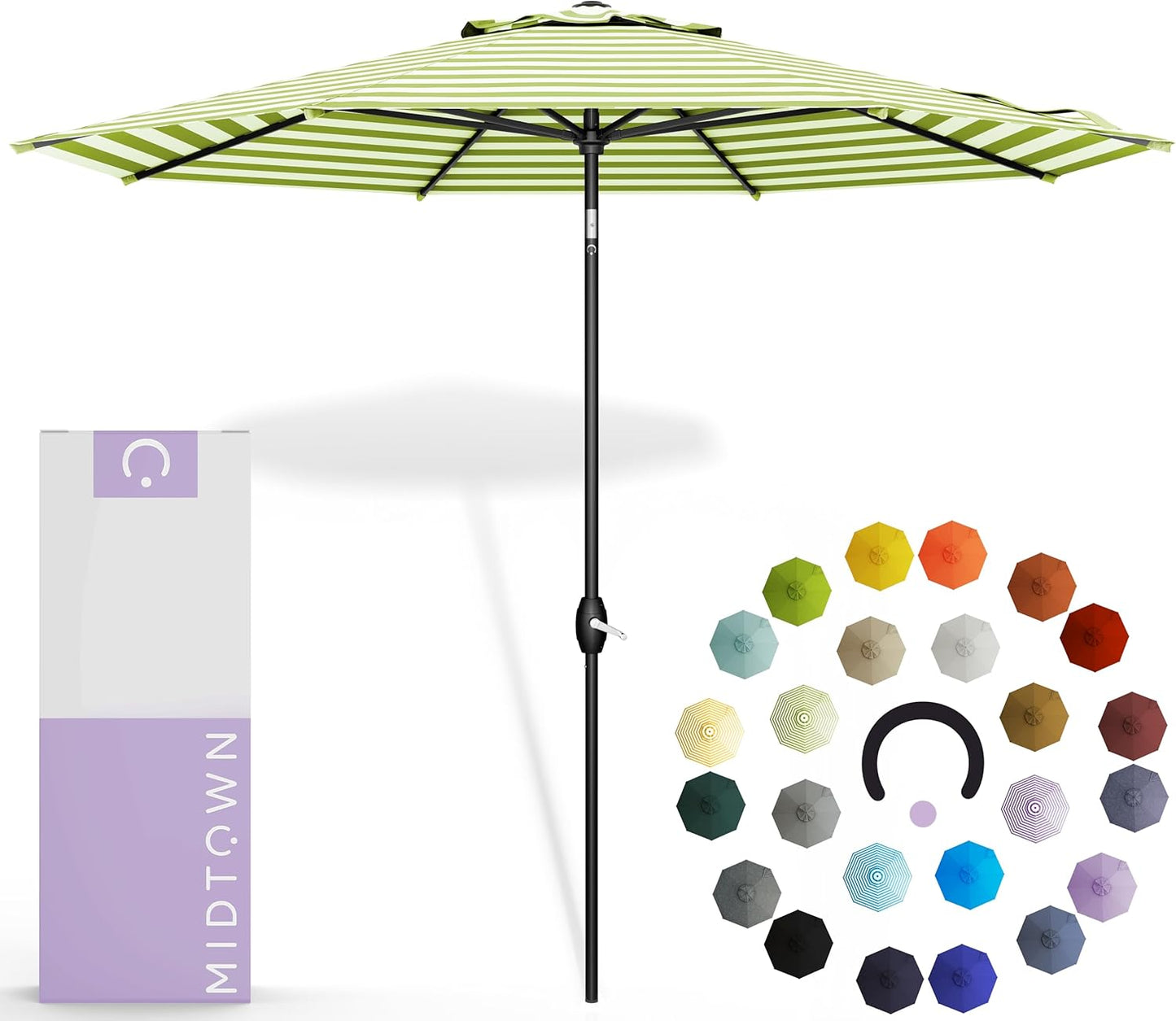 Midtown Umbrellas 9 Feet Outdoor Umbrella with Auto-Tilt Feature