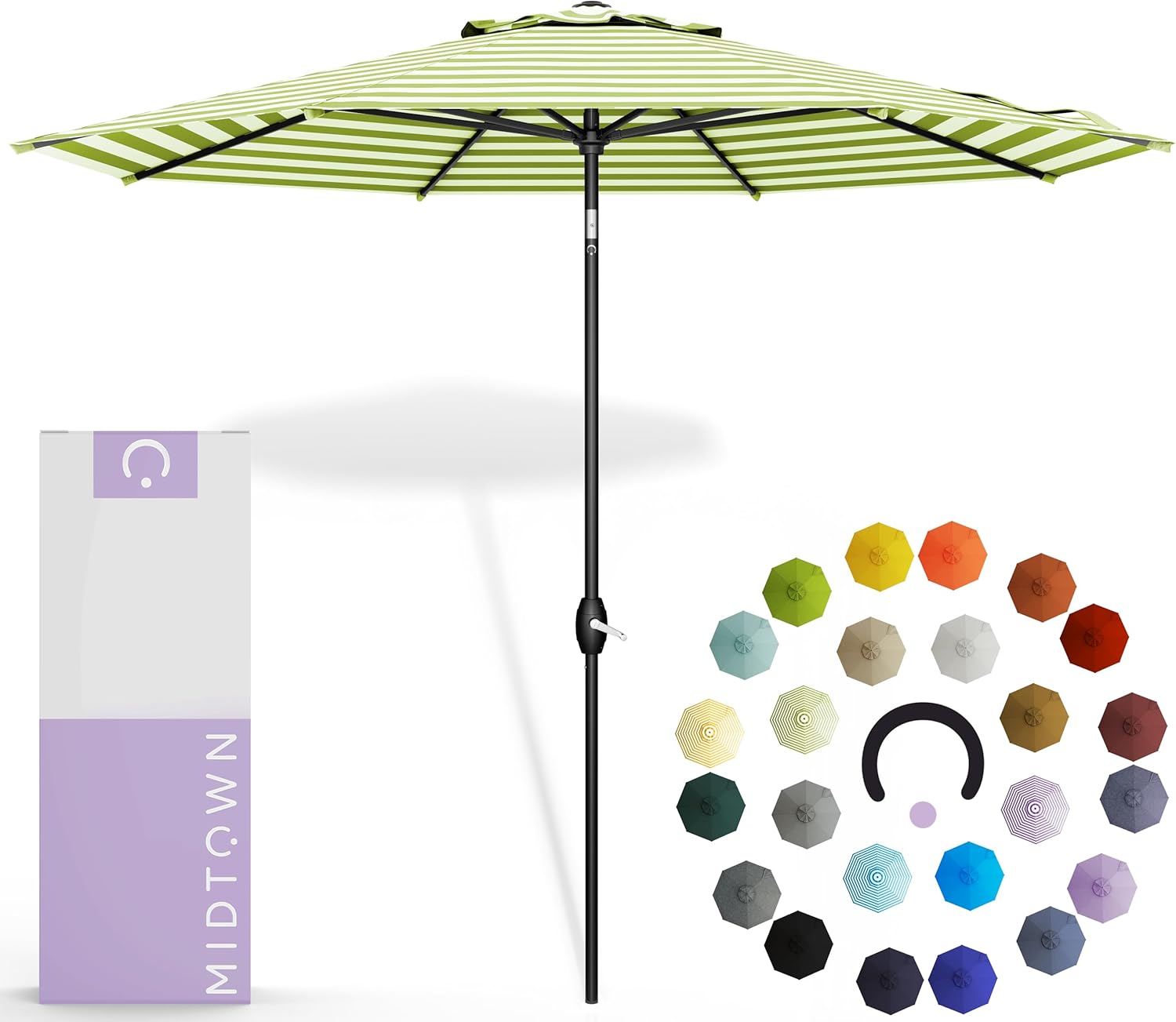 Midtown Umbrellas 9 Feet Outdoor Umbrella with Auto-Tilt Feature