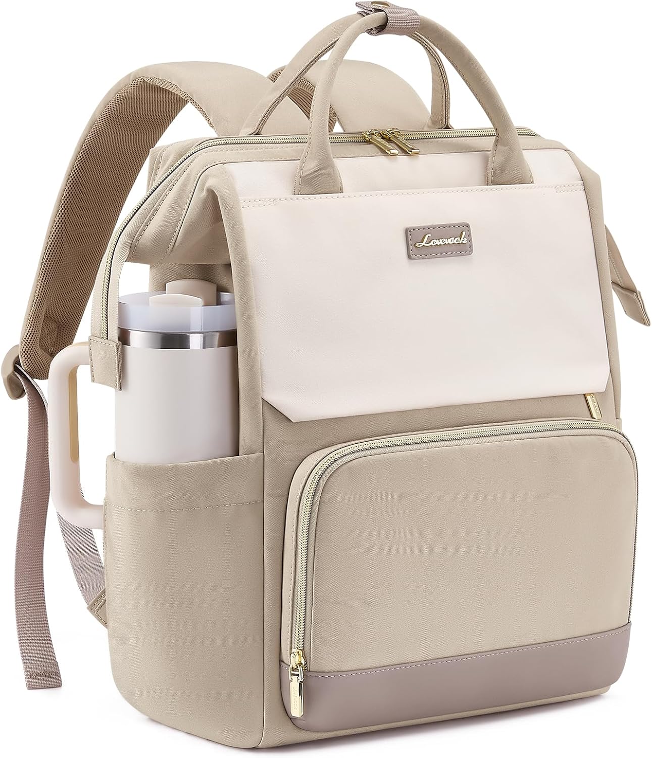 LOVEVOOK Laptop Backpack for Women with Giant Tumbler Holder