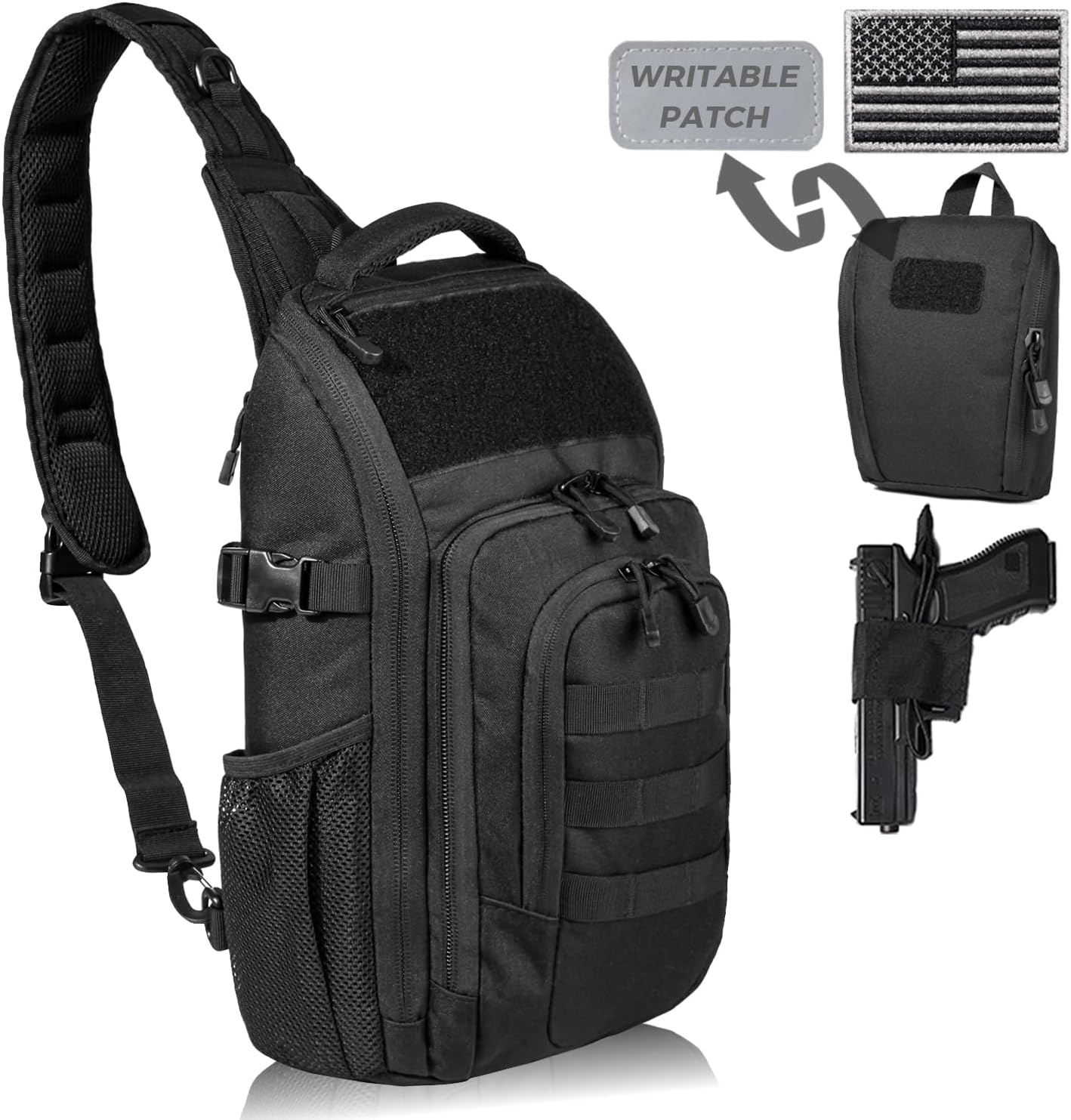 DBTAC Tactical Sling Bag for Everyday Carry - 10L Military Backpack