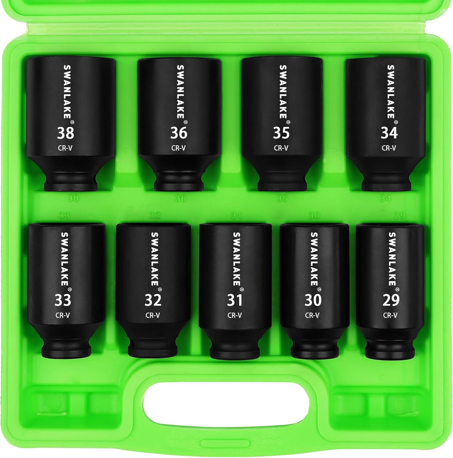 SWANLAKE 9PCS 1/2 Inch Metric Impact Socket Set for Vehicles