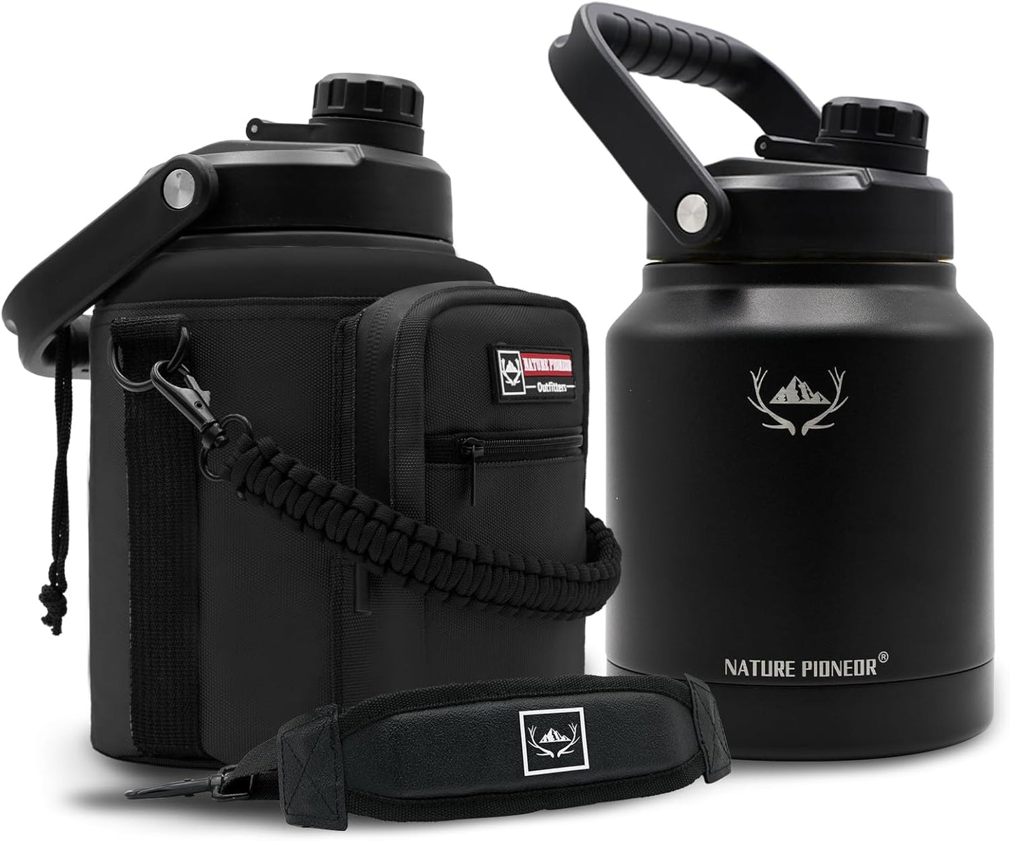 Insulated One Gallon Water Bottle with Holder for Hydration