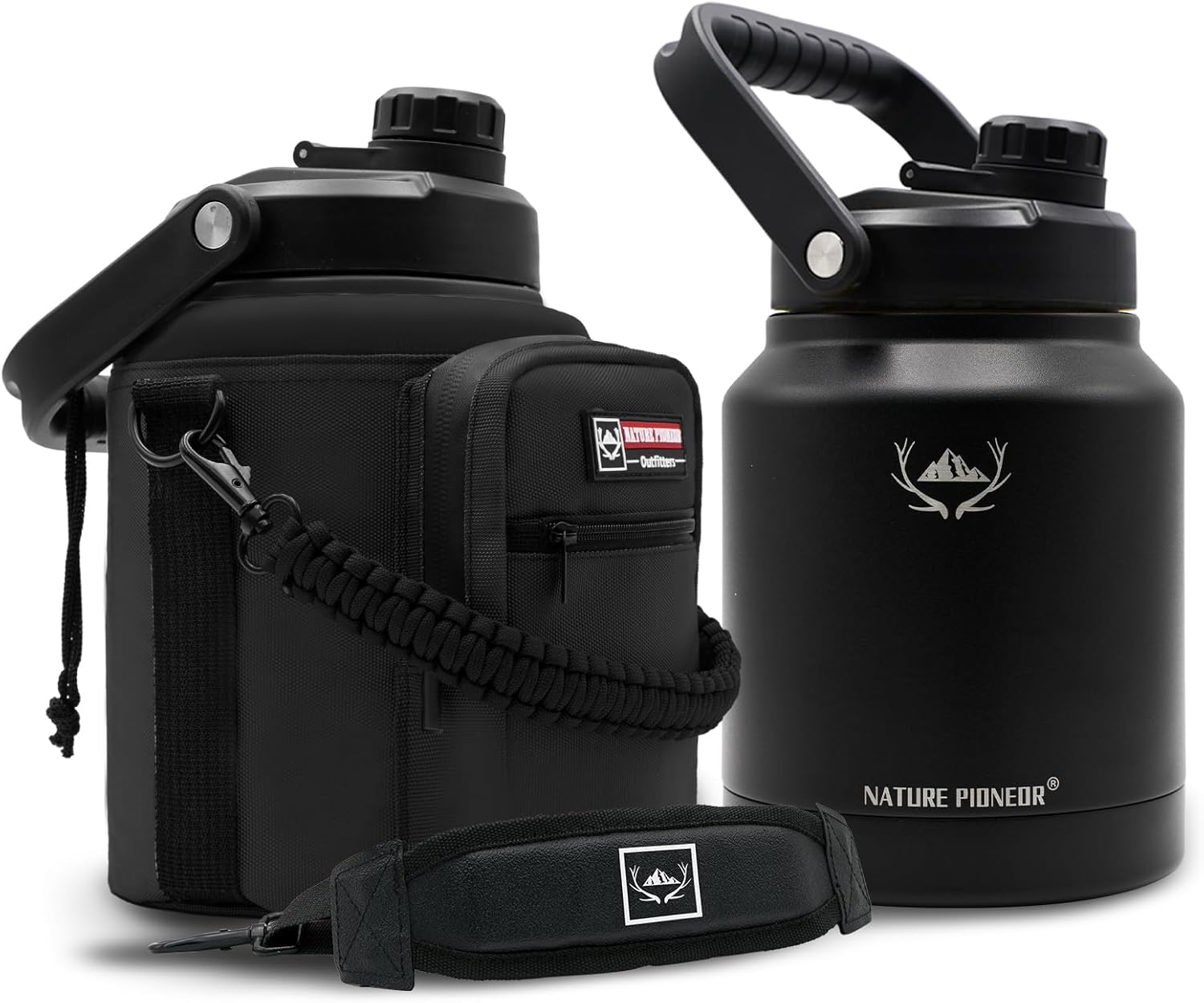 Insulated One Gallon Water Bottle with Holder for Hydration