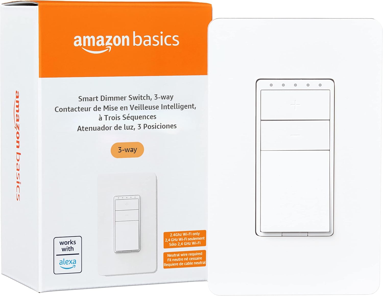 Basics Smart Dimmer Switch - Alexa Compatible