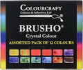 Brusho Crystal Set 12 Color Brush-on Crystal Colours - Vibrant Effects