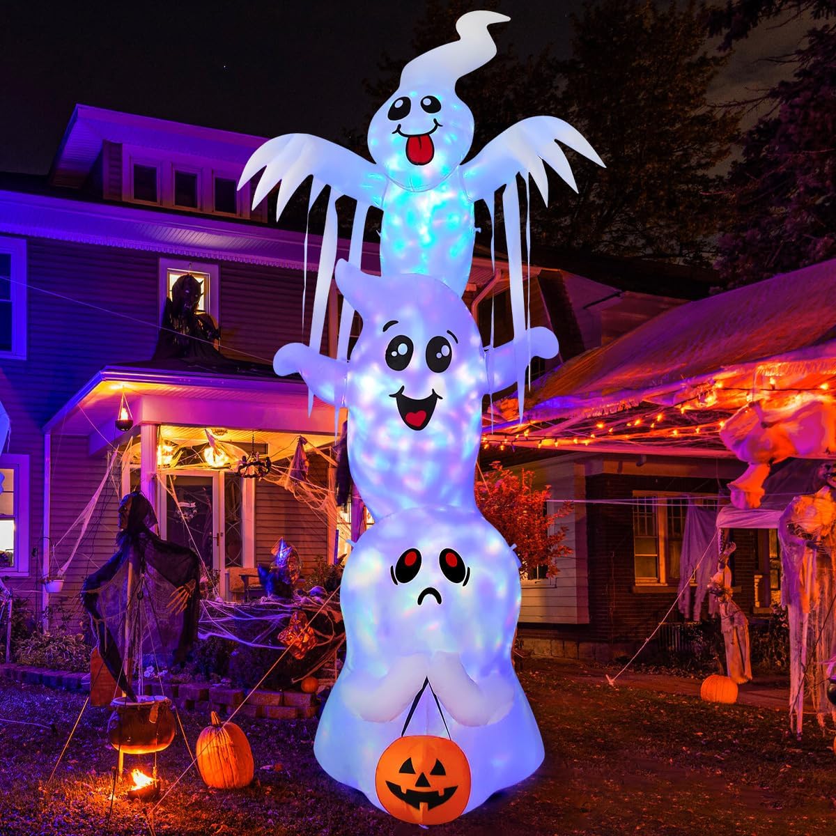 GOOSH 9.8 FT High Halloween Inflatable Ghosts for Yard Decor