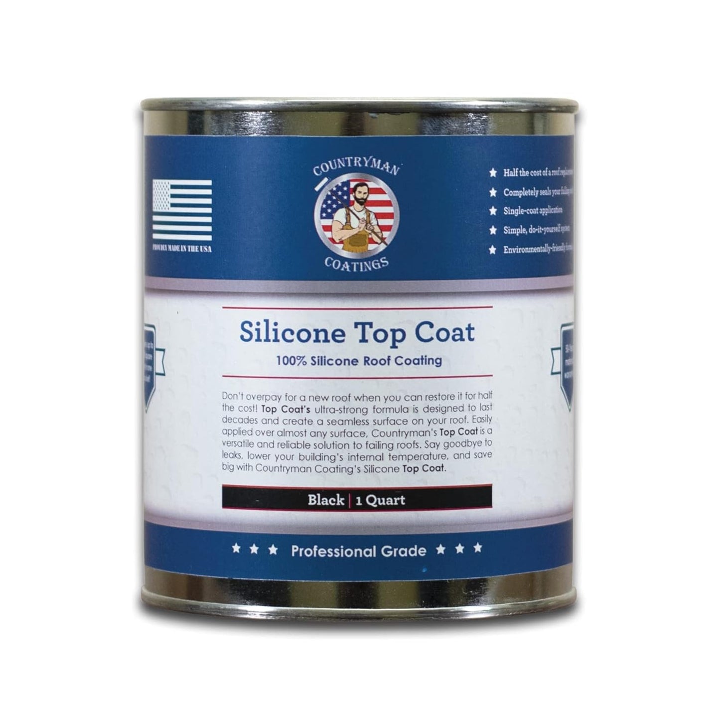 Countryman Coatings 100% Silicone Roof Coating for Easy Repair