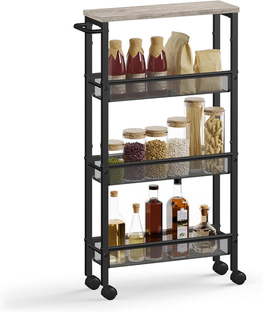 VASAGLE Slim Rolling Cart for Kitchen and Home Office Storage