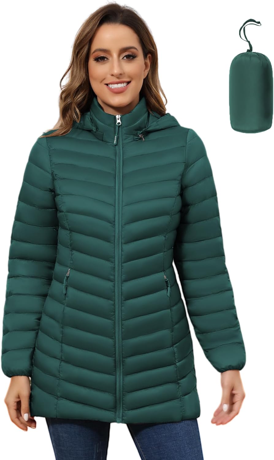 ROYAL MATRIX Women's Packable Puffer Jacket for Winter Warmth