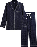 Womens Bamboo Viscose Pajama Set Long Sleeve - Cooling Comfort