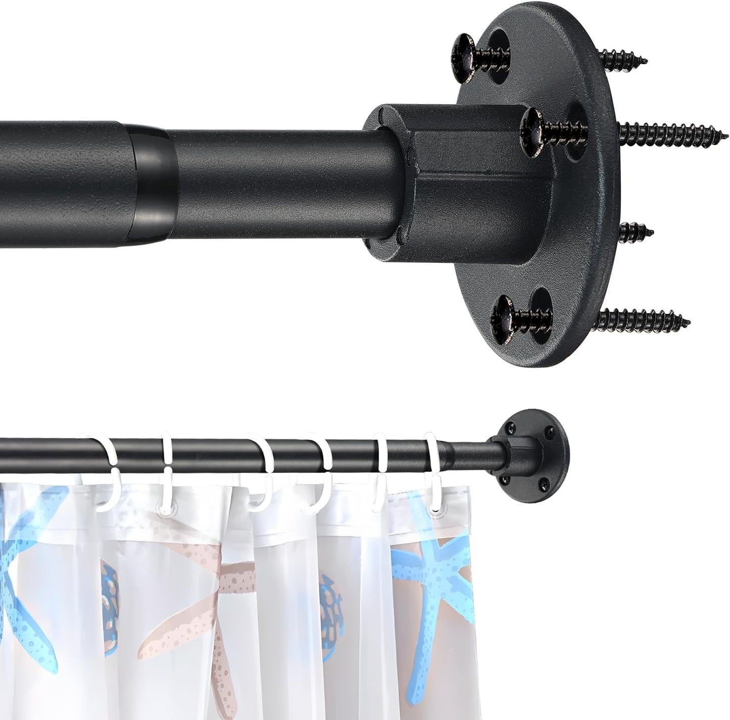 Adjustable Heavy Duty Shower Rod - Rust Proof Stainless Steel