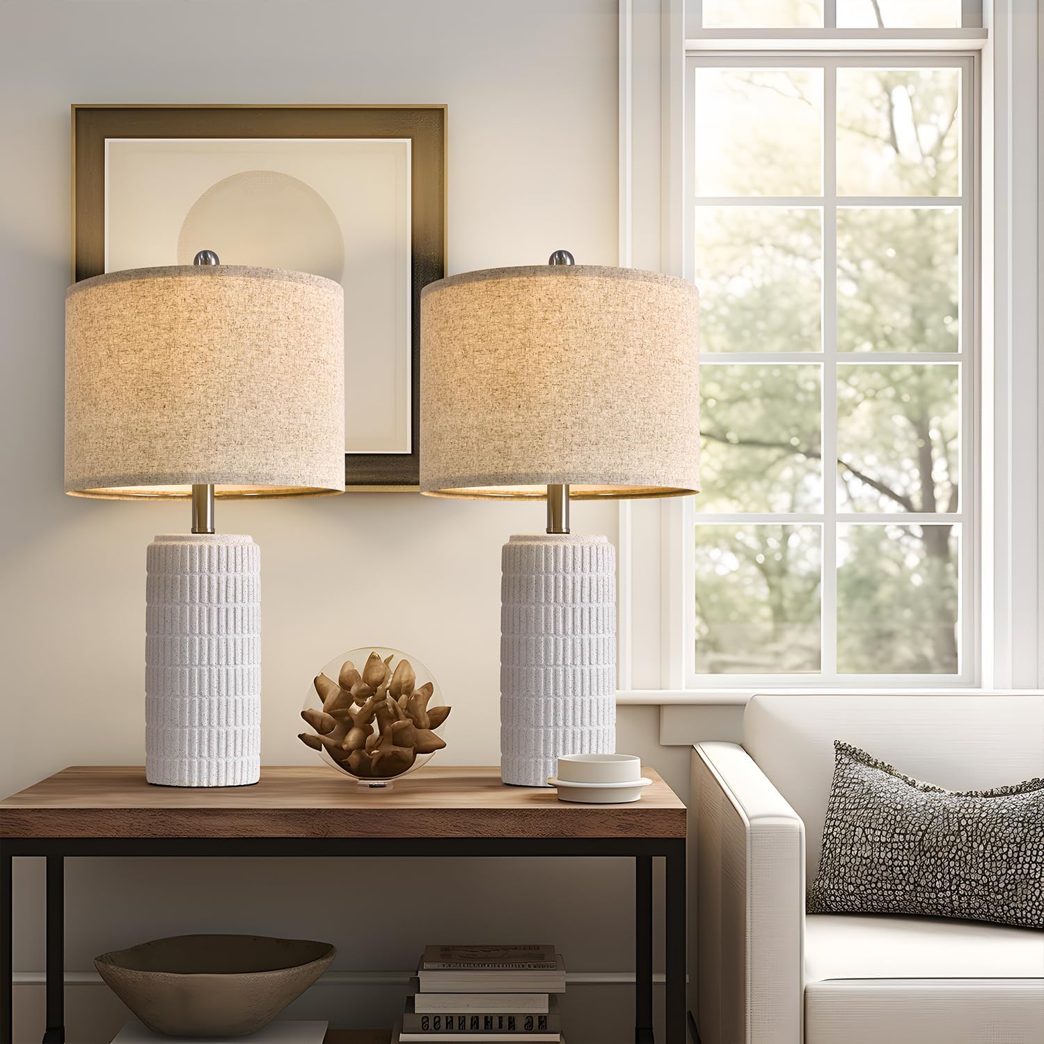PoKat 23 in Table Lamp Set of 2 for Farmhouse Bedroom Decor