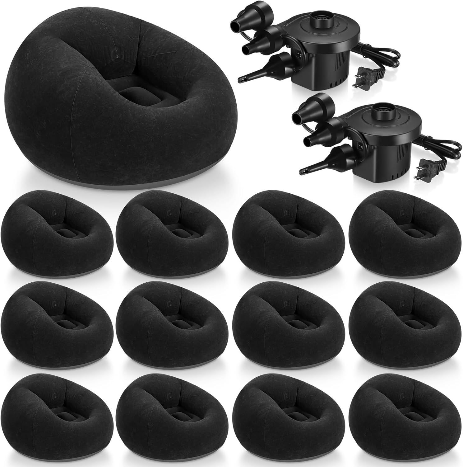 Inflatable Bean Bag Chairs Set with Electric Pump for Comfort