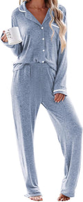 Ekouaer Women's Pajama Sets Long Sleeve Button Down - Soft Cozy