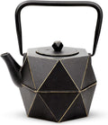 Toptier Cast Iron Teapot Stovetop Safe Diamond Design - Heats Evenly