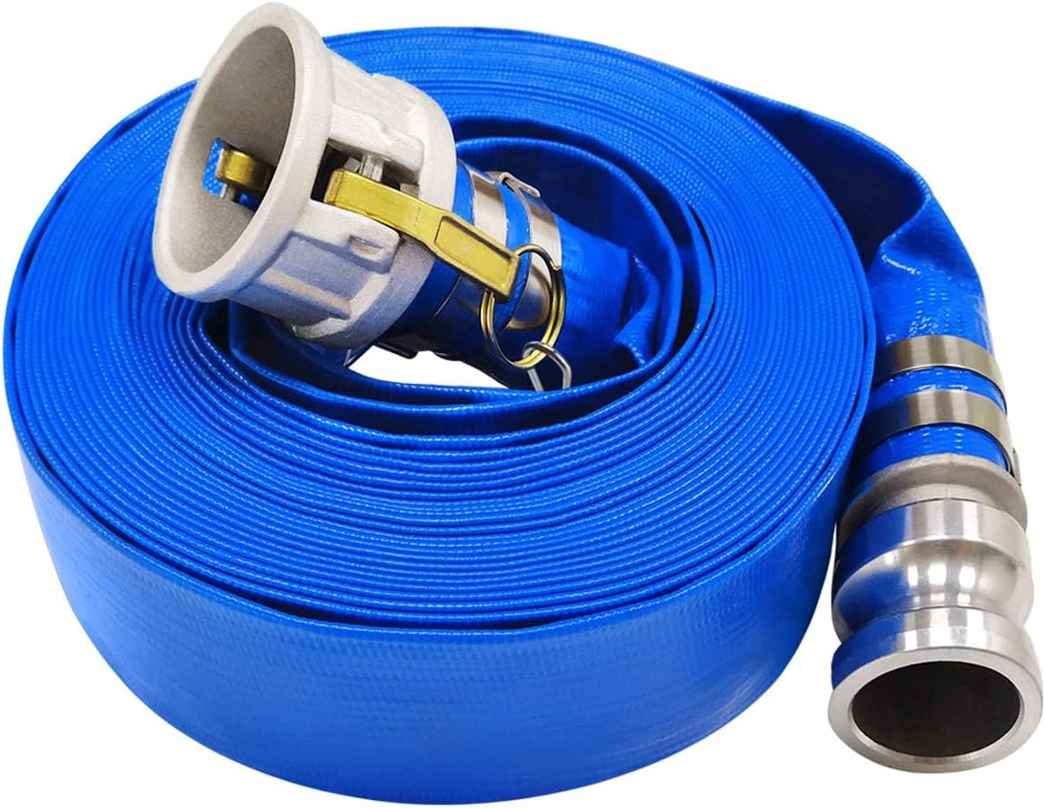 3in x 100ft Blue PVC Backwash Hose for Heavy Duty Pool Use