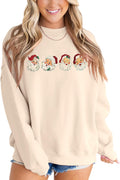 MAPICK Retro Santa Sweatshirt for Women - Cozy Vintage Holiday Fashion