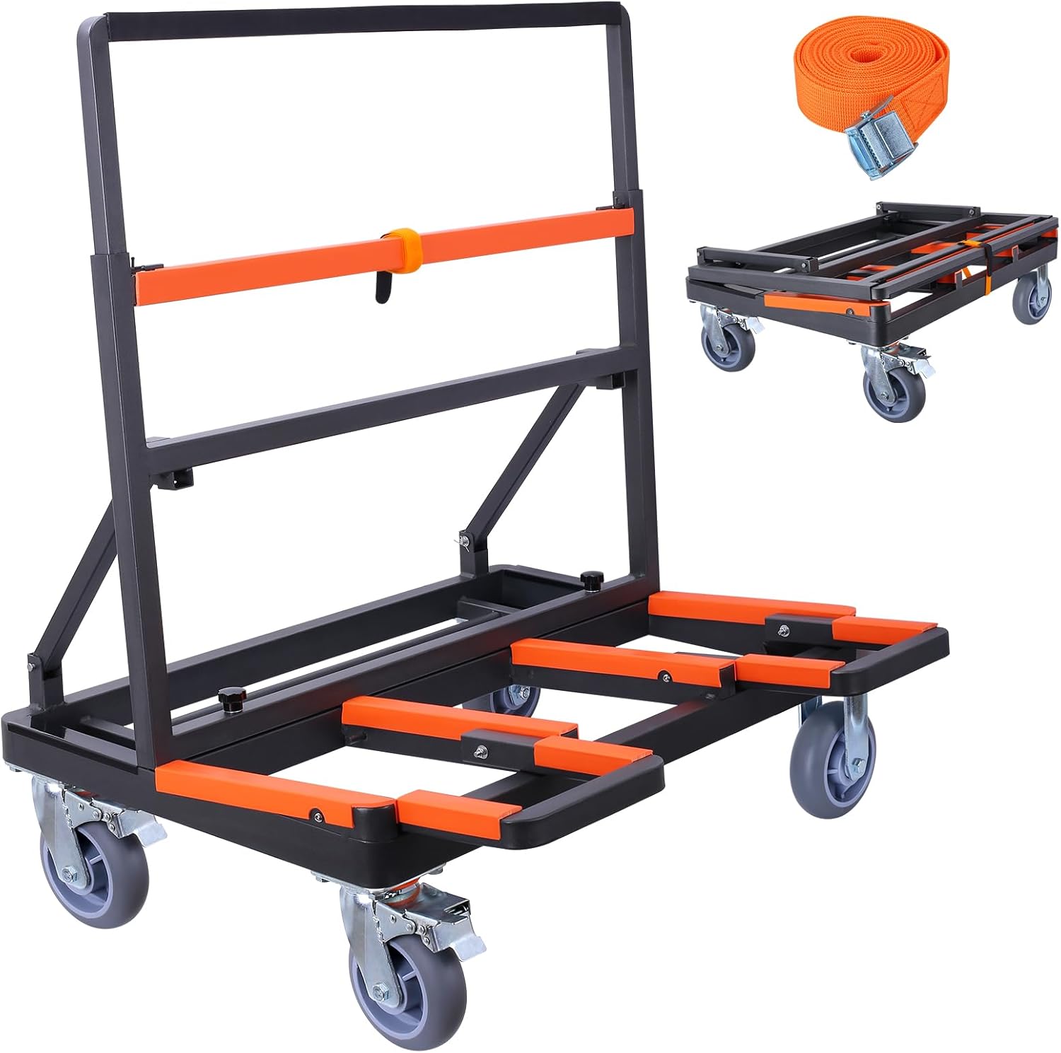 Upgrade Folding Drywall Cart Heavy Duty Dolly with 2200 lbs Capacity