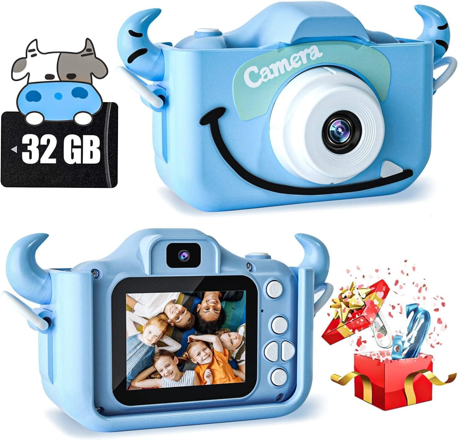CIMELR Kids Digital Camera - Fun Selfie & Video, 32GB TF Card Included!