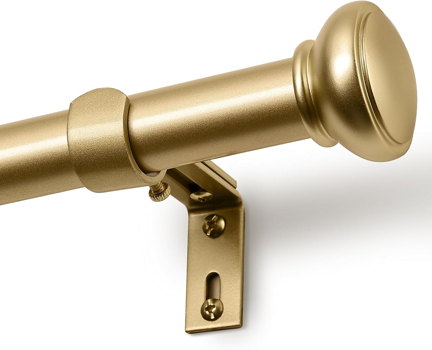 Adjustable Gold Curtain Rod Set 72-144 - Stylish & Sturdy