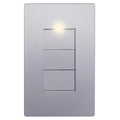 Minimalist Matte Finish Lighted Triple Switch - Screwless Silver