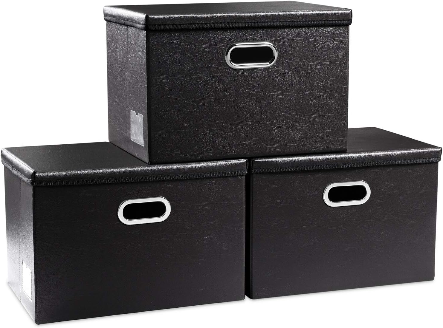 PRANDOM Extra Stackable Storage Bins with Lids for Organizing