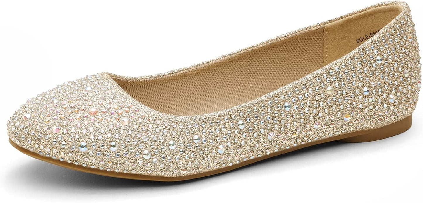 DREAM PAIRS Women's Rhinestone Ballet Flats for Every Occasion