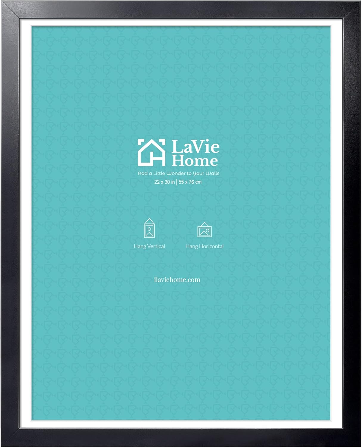 Gallery-Style Black Poster Frame for 22x30 Pictures and Art