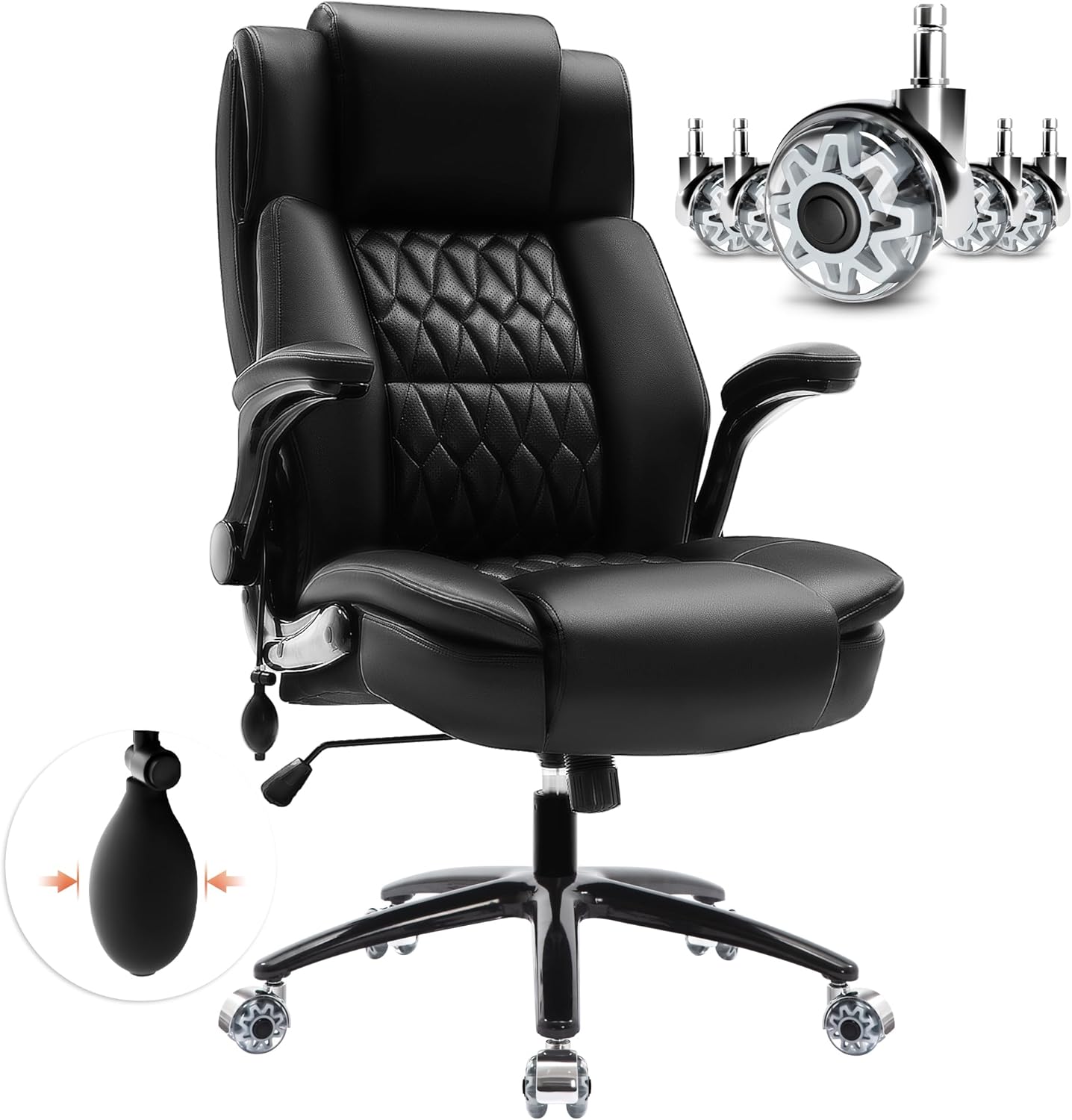 High Back Office Chair w/ Adjustable Lumbar - HAMAOKA
