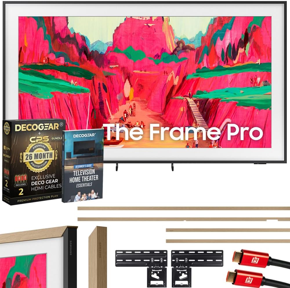 Samsung 85in The Frame Pro LS03FW 4K Neo QLED TV Bundle