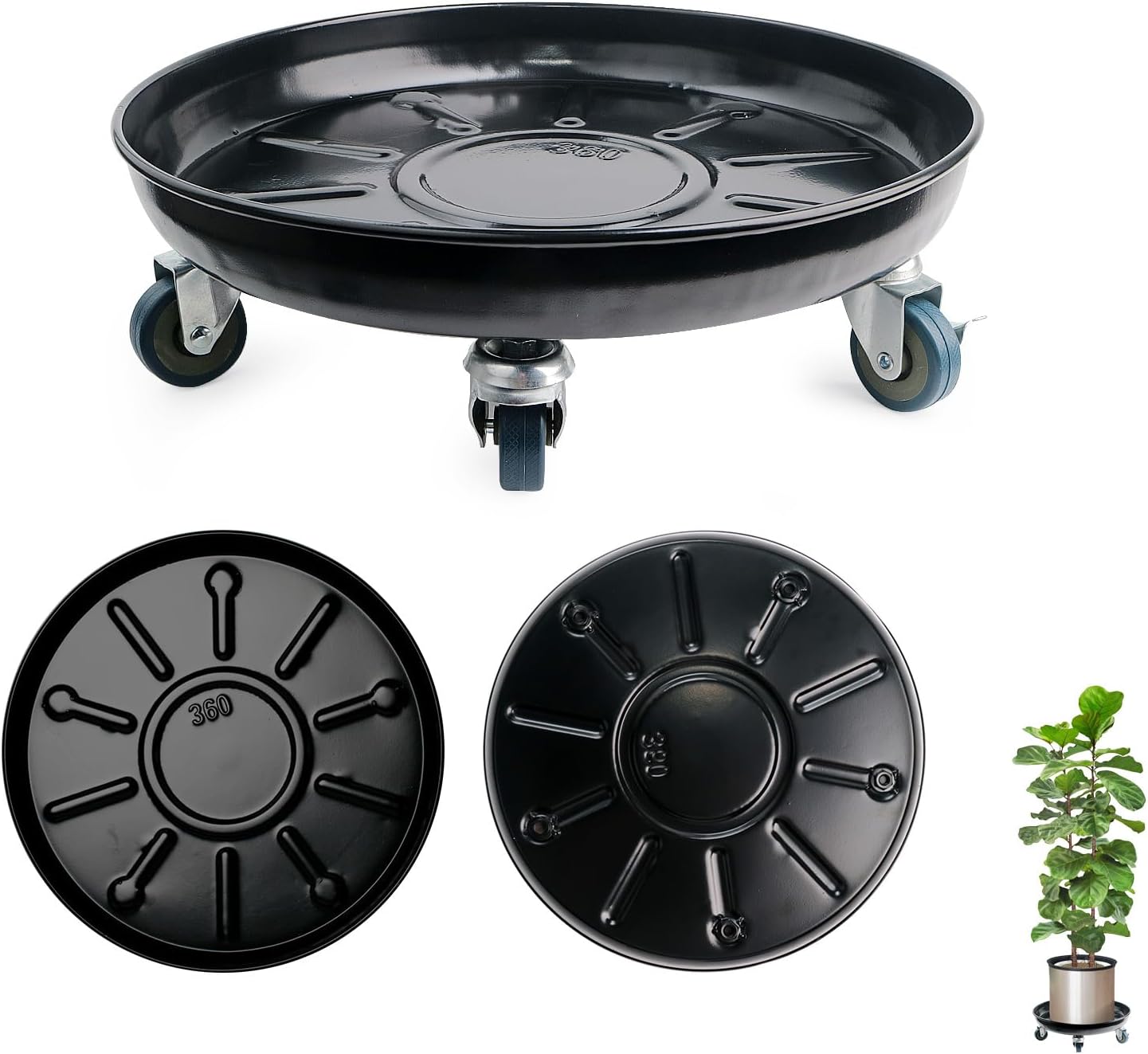 Choclaif Plant Caddy with Wheels for Easy Indoor Outdoor Use