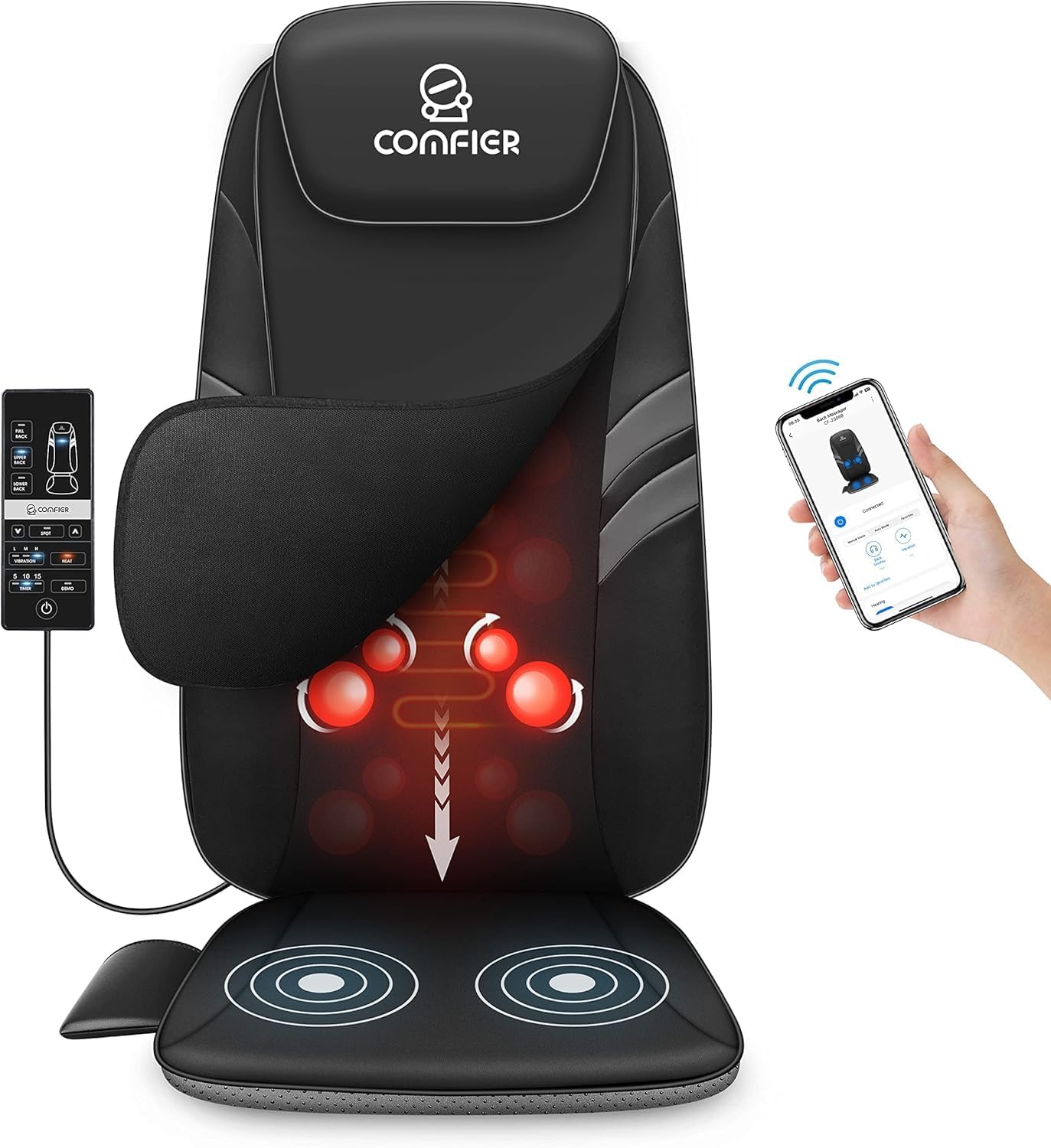 COMFIER Back Massager for Pain Relief with APP Control Features