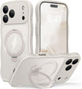 GolbinBox iPhone 17 Pro Case with 360 Spin Magnetic Stand - Stone