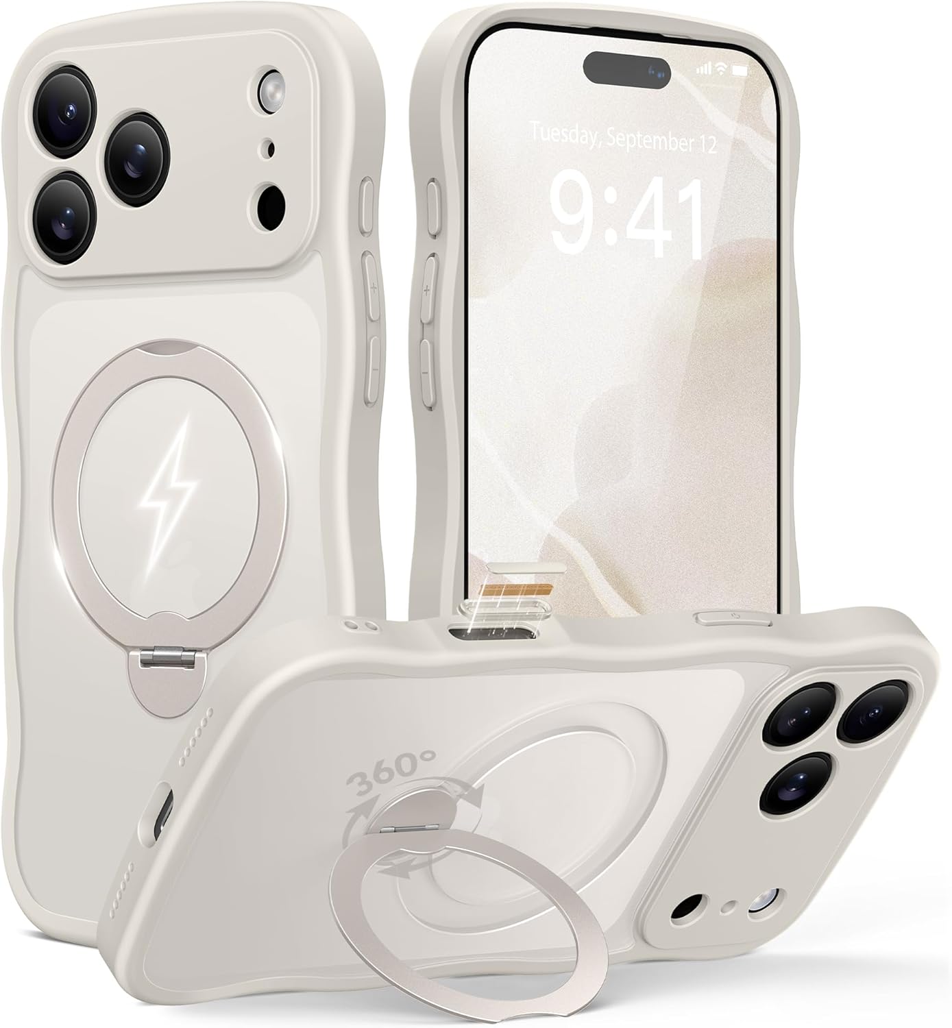 GolbinBox iPhone 17 Pro Case with 360 Spin Magnetic Stand
