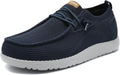 Wide Shoes for Men Slip On Walking Loafers - Comfortable Arch