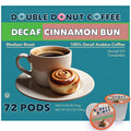 Double Donut Decaf Cinnamon Bun Flavored Coffee Pods - 72 Count Value