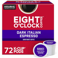 Eight O'Clock Coffee Dark Italian Roast K-Cup Pods, 72 Count