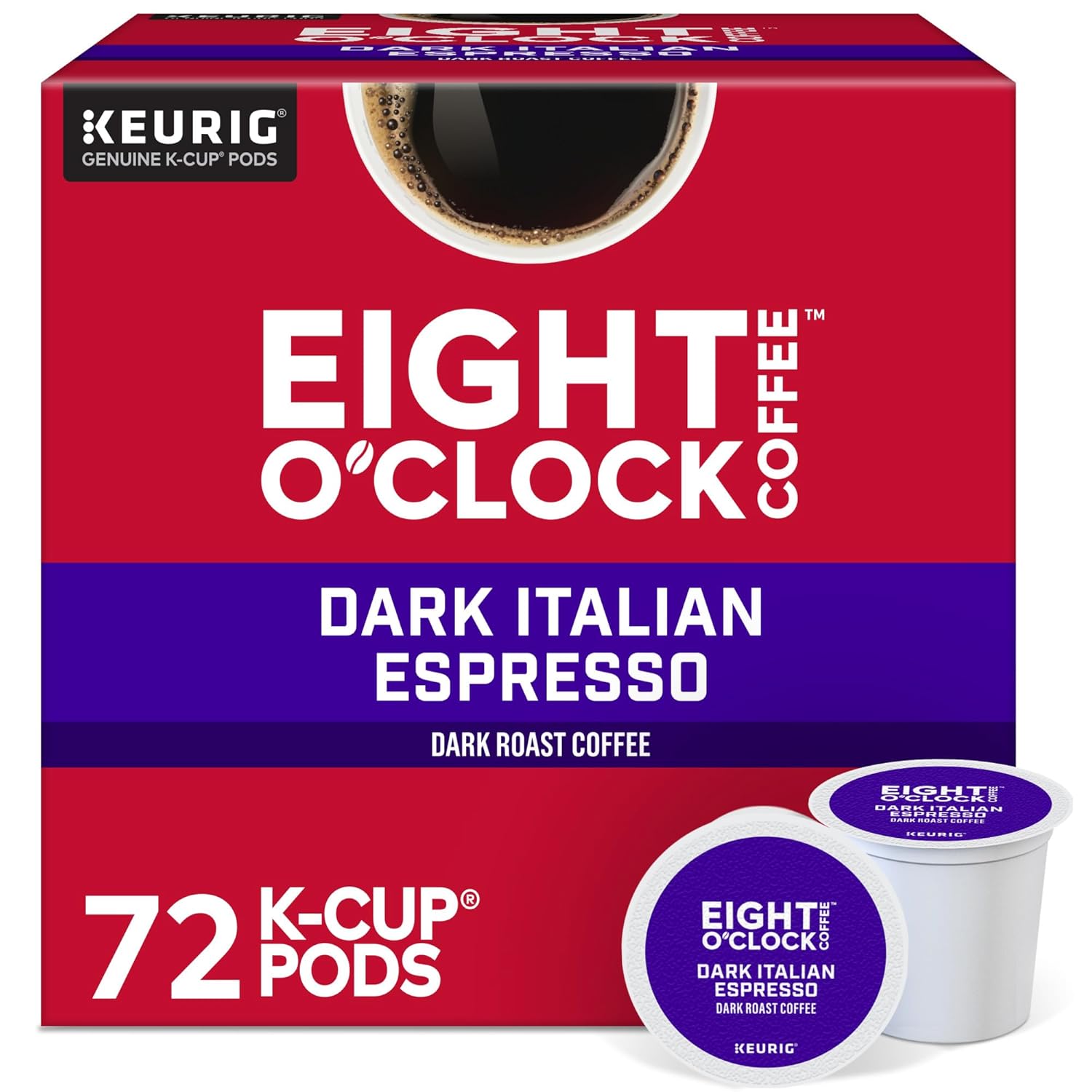 Eight O'Clock Coffee Dark Italian Roast K-Cup Pods for Keurig