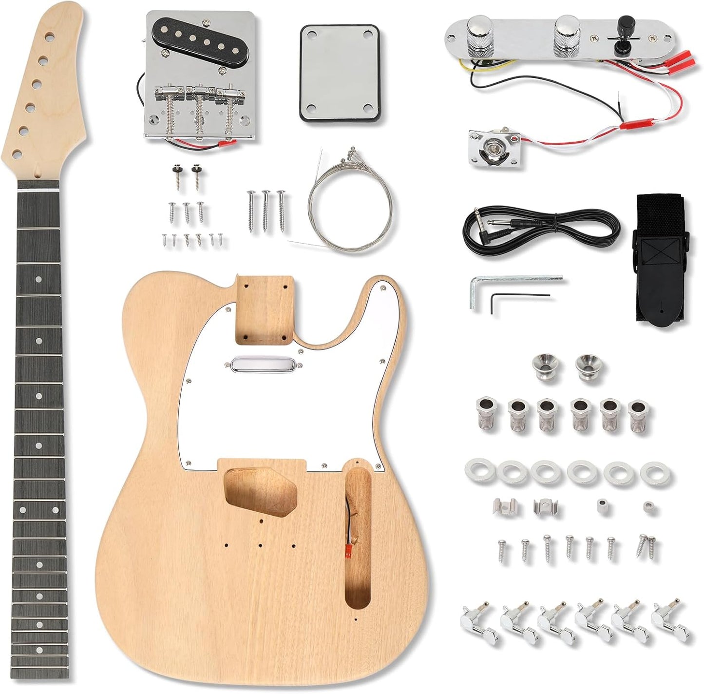 Ktaxon DIY Guitar Kit with Mahogany Body and Maple Neck