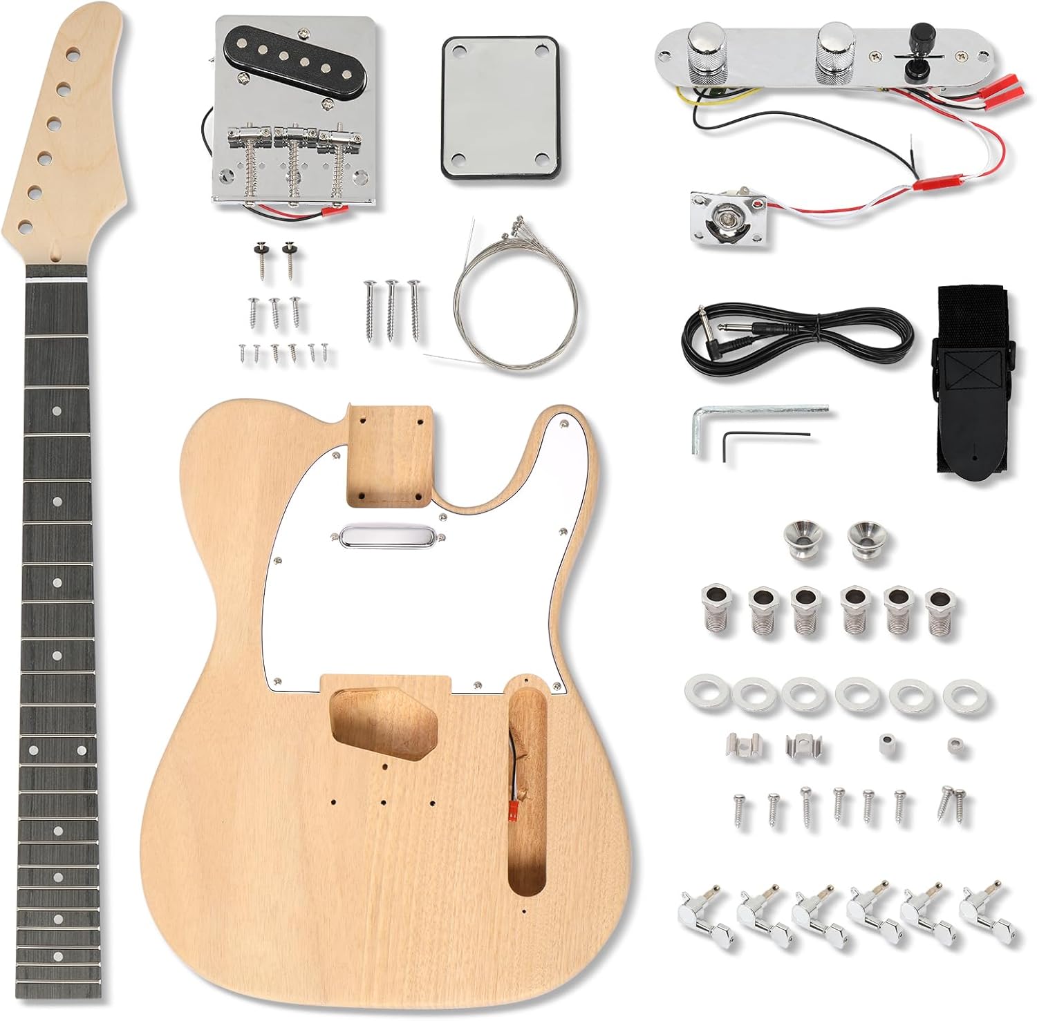 Ktaxon DIY Guitar Kit with Mahogany Body and Maple Neck