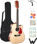12 String Acoustic Electric Guitar 42 in - Full Sound, Cutaway