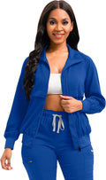 Scrub Jackets Long Sleeve Medical Scrub Jackets for Women Zip Front We