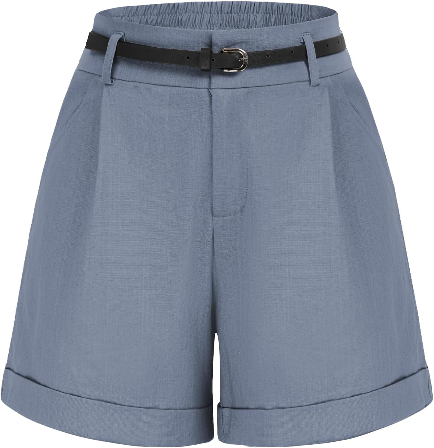 Belle Poque Women Bermuda Shorts with Elastic Waist and Pockets