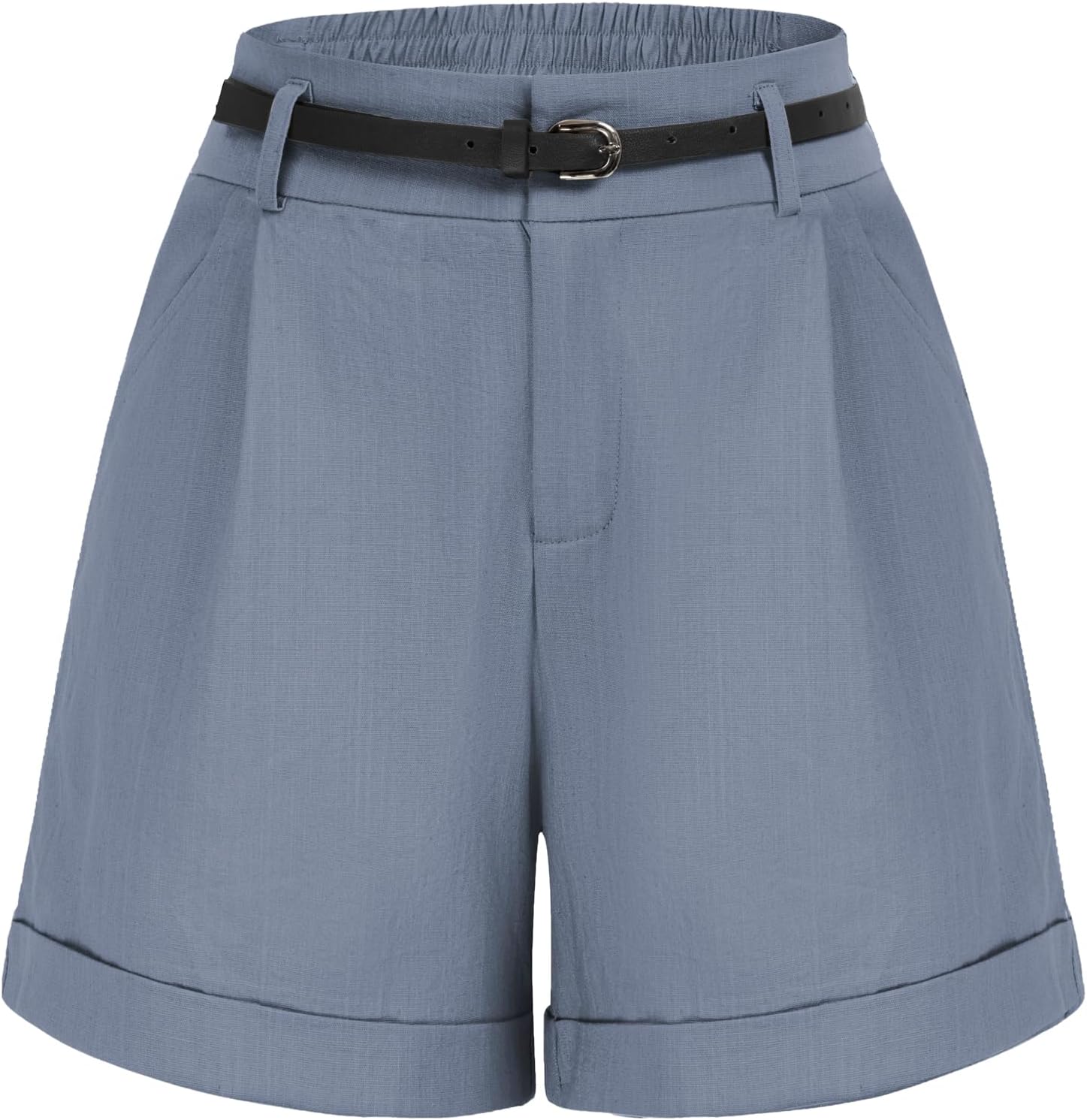 Belle Poque Women Bermuda Shorts with Elastic Waist and Pockets