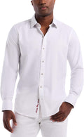 Mens Windsor Long-Sleeve Button-Up Shirt - Tonal Paisley Cotton