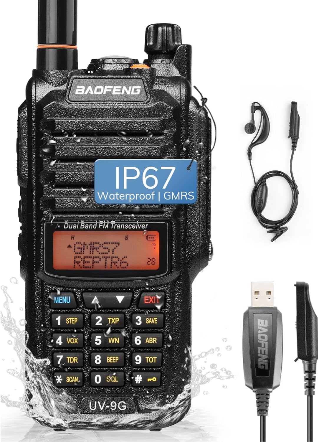 BAOFENG UV-9G GMRS Radio: Waterproof, Long Range & NOAA Ready