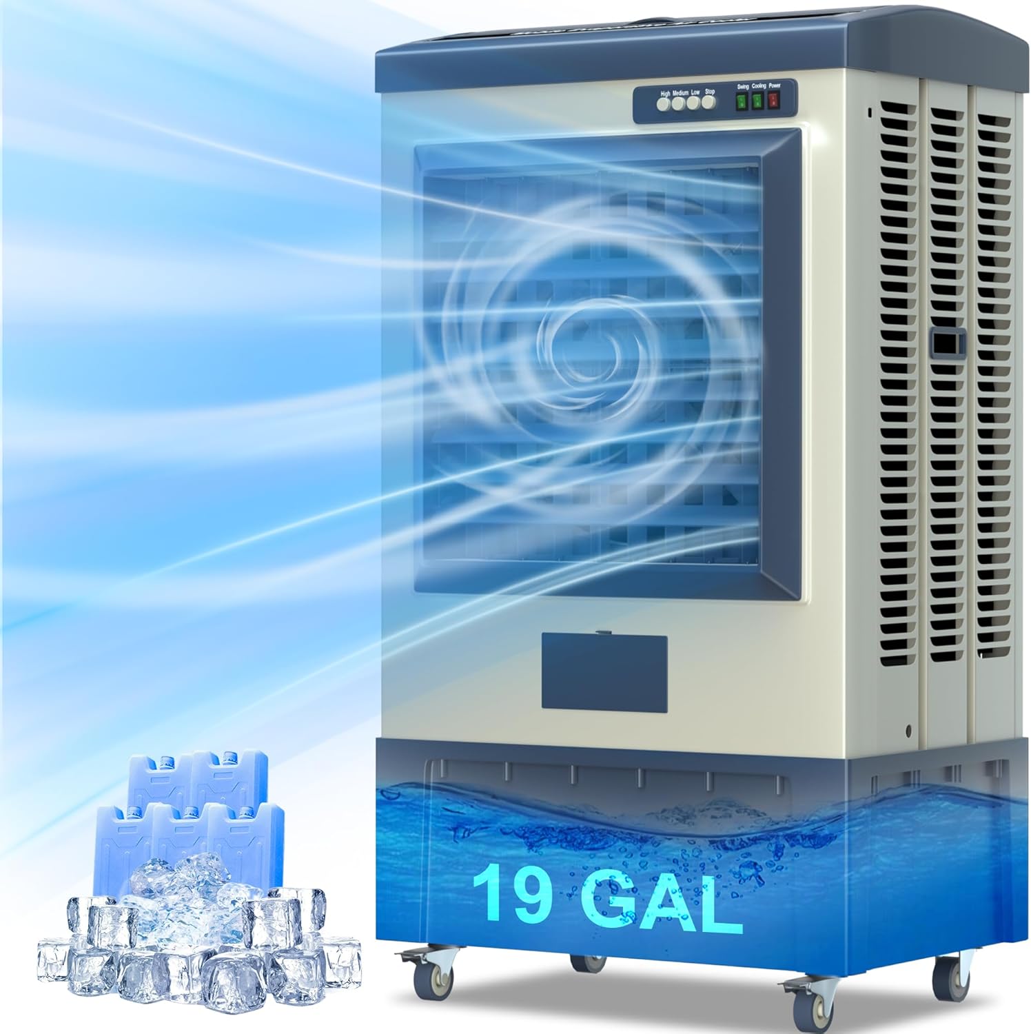 6500CFM Portable Swamp Cooler for Indoor & Outdoor Use
