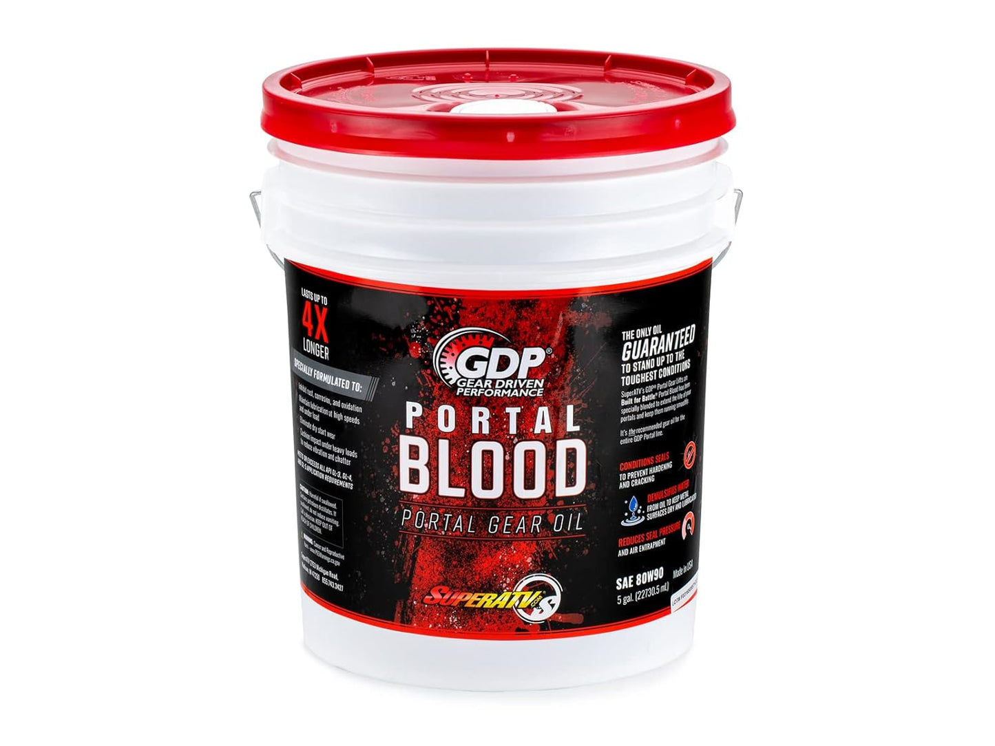 SuperATV Portal Blood Gear Oil for UTV/ATV Gear Lifts - 5 Gallon